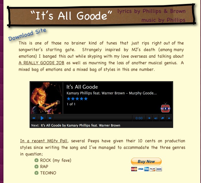 CLICK HERE TO LISTEN TO "IT'S ALL GOODE"